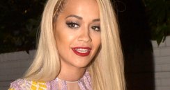 Rita Ora on a night out wearing platform shoes 