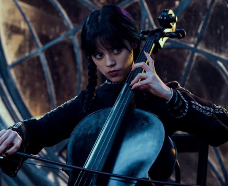 Jenna Ortega cello play wednesday